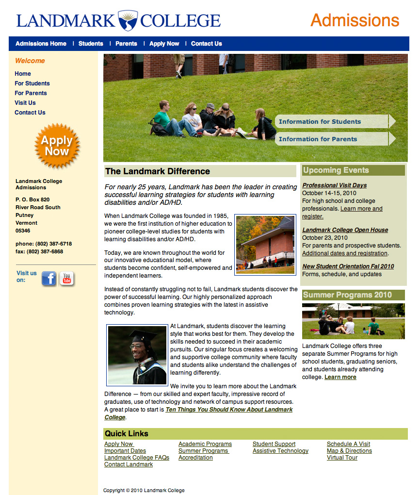 Sample - College Admissions Site