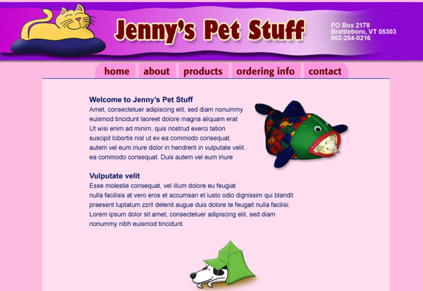 Jenny's pet Stuff