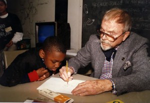 Chuck Jones and David Cook at Animation Lab in DC
